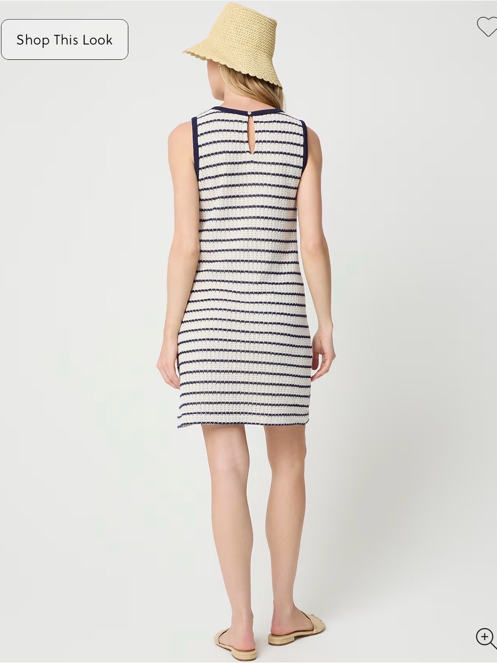 J. Crew Factory Cream and Navy Striped Sleeveless Knit Shift Dress - Picture 4 of 10
